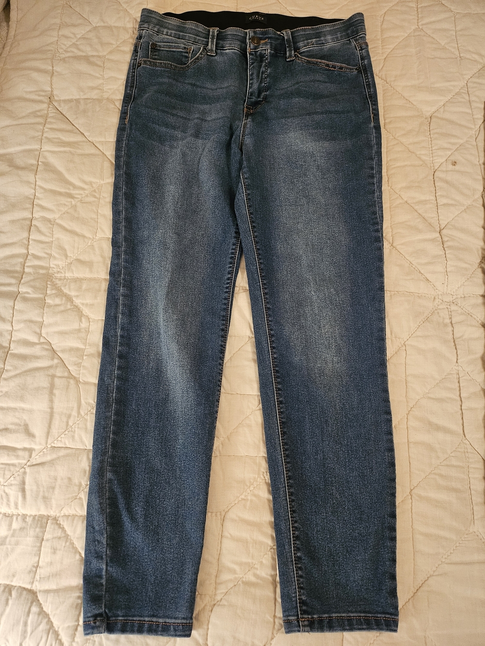 Curve Appeal High Rise Skinny Jeans w/ Comfort Waistband - Size 10/30